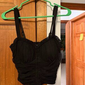 MOA MOA Black Corset Crop Top, size M